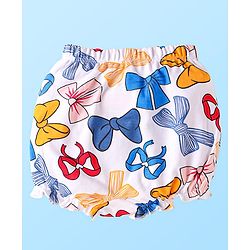 Babyhug Disney Single Jersey Knit Bloomers with Minnie Mouse Graphics Pack of 3 - Red White & Pink