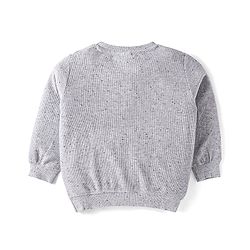 Babyhug Terry Knit Full Sleeves T-Shirt & Lounge Pant With Text Embroidered - Grey