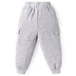 Babyhug Terry Knit Full Sleeves T-Shirt & Lounge Pant With Text Embroidered - Grey