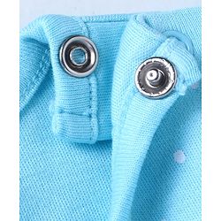 Babyhug 100% Cotton Interlock Knit Full Sleeves Onesies With Frill Detailing Text Print - Light Blue