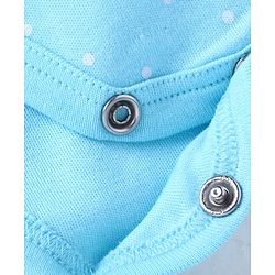 Babyhug 100% Cotton Interlock Knit Full Sleeves Onesies With Frill Detailing Text Print - Light Blue
