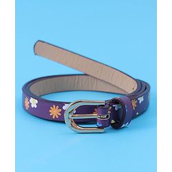 Babyhug Free Size Belt With Floral Print - Purple
