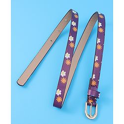 Babyhug Free Size Belt With Floral Print - Purple