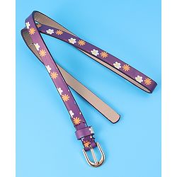 Babyhug Free Size Belt With Floral Print - Purple