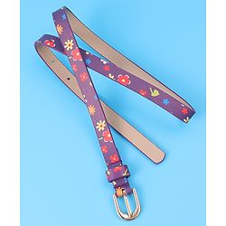 Babyhug Free Size Belt With Floral Print - Purple