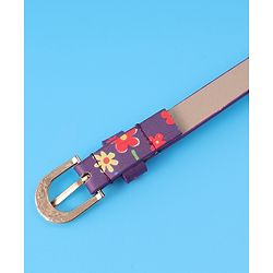 Babyhug Free Size Belt With Floral Print - Purple