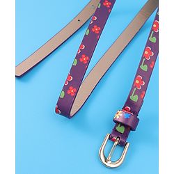 Babyhug Free Size Belt With Floral Print - Purple