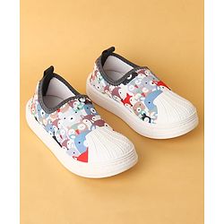 Cute Walk by Babyhug Slip On Casual Shoes with Owl Print - Grey & White