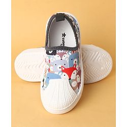Cute Walk by Babyhug Slip On Casual Shoes with Owl Print - Grey & White