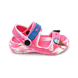 Cute Walk by Babyhug Clogs with Backsrtap Ice Cream & Rainbow Applique - Pink