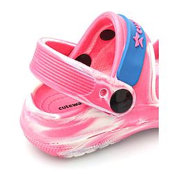 Cute Walk by Babyhug Clogs with Backsrtap Ice Cream & Rainbow Applique - Pink