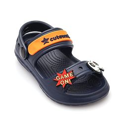 Cute Walk by Babyhug Clogs with Backstrap Gaming Applique - Navy Blue