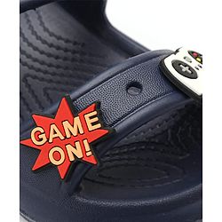 Cute Walk by Babyhug Clogs with Backstrap Gaming Applique - Navy Blue