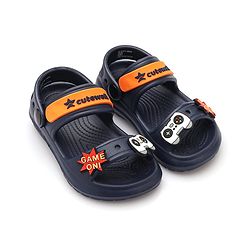 Cute Walk by Babyhug Clogs with Backstrap Gaming Applique - Navy Blue