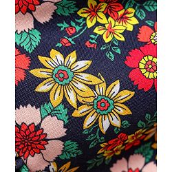 Babyhug Woven Full Sleeves Floral Printed Frock with Headband & Floral Applique - Navy Blue