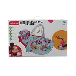 Babyhug Premium Disney Mickey & Friends Musical Baby Play Gym|Piano, Lights, Rattles & Tummy Time Mat | Fitness Rack with Hanging Rattles Interactive Learning Keyboard Piano| BIS Certified