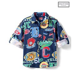 Babyhug Cotton Knit Full Sleeves  Shirt with Sports Text Print- Navy Blue