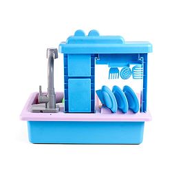 Babyhug Disney Frozen Toy Kitchen Sink Set| Battery Operated Pretend Play Electric Dishwasher with Tap Water Sound Kids Kitchen Accessories Utensils Realistic Light & Sound| BIS Certified - Multicolor