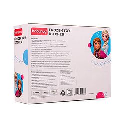 Babyhug Disney Frozen Toy Kitchen Sink Set| Battery Operated Pretend Play Electric Dishwasher with Tap Water Sound Kids Kitchen Accessories Utensils Realistic Light & Sound| BIS Certified - Multicolor
