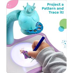 Babyhug  Disney Premium Frozen Adventure Small Tracing Projector Set Battery Operated Projector Table with Slides for Learning and Painting with Projector Lamp & Music - Purple & Light Blue
