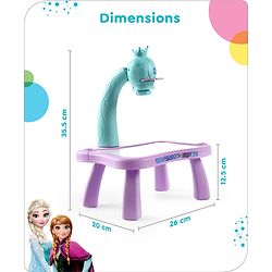 Babyhug  Disney Premium Frozen Adventure Small Tracing Projector Set Battery Operated Projector Table with Slides for Learning and Painting with Projector Lamp & Music - Purple & Light Blue