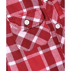 Babyhug Cotton Woven Full Sleeve Checkerd Shirt - Red