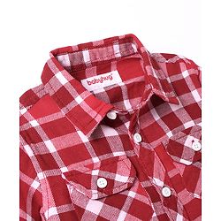 Babyhug Cotton Woven Full Sleeve Checkerd Shirt - Red
