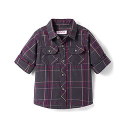 Babyhug Cotton Woven Full Sleeves Check Shirt - Grey