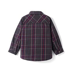 Babyhug Cotton Woven Full Sleeves Check Shirt - Grey
