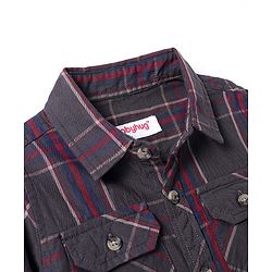Babyhug Cotton Woven Full Sleeves Check Shirt - Grey