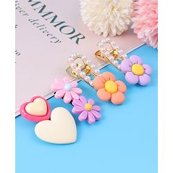 Babyhug Hair Pins & Clips  Free Size with Floral Applique Pack of 4 - Lilac