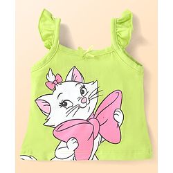 Babyhug Disney Interlock Knit Frill Sleeves Slips With Marie Graphics Pack Of 3 - White Pink