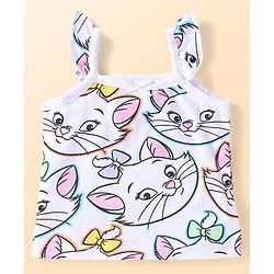 Babyhug Disney Interlock Knit Frill Sleeves Slips With Marie Graphics Pack Of 3 - White Pink