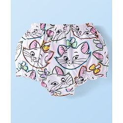 Babyhug Disney Cotton Knit Bloomers with Aristocats Marie Graphics Pack of 3 - Pink White & Light Green