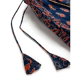 Babyhug Cambric Woven Half Sleeves Choli Lehenga with Dupatta & Floral Print - Navy Blue