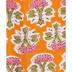 Babyhug Cotton Woven Full Sleeves Floral Printed Kurta Dhorti Set - Orange & White
