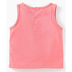 Babyhug Single Jersey Knit Sleeveless Embroidered Top & Shorts Set - Pink & Blue