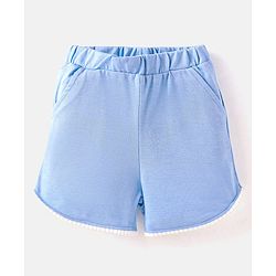 Babyhug Single Jersey Knit Sleeveless Embroidered Top & Shorts Set - Pink & Blue