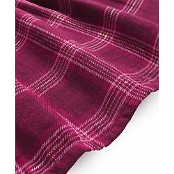 Babyhug Cotton Woven Full Sleeves Checks Frock With Peter Pan Collar & Stockings - Maroon
