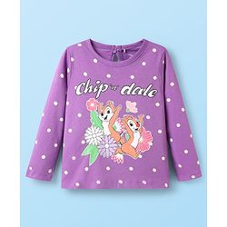 Babyhug Disney Single Jersey Knit Full Sleeves T-Shirts with Chip & Dale Graphics Pack of 3 - Yellow White & Purple