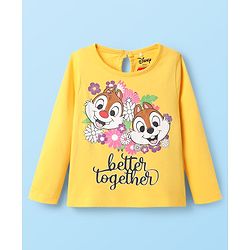 Babyhug Disney Single Jersey Knit Full Sleeves T-Shirts with Chip & Dale Graphics Pack of 3 - Yellow White & Purple