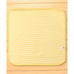 Babyhug Cotton Knit Hooded Wrapper with Crocodile Print & Stripes L 76 x B 76 cm - Yellow