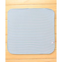 Babyhug Terry Knit Hooded Wrapper with Stripes & Lion Print L 76 x B 76 cm - Light Blue