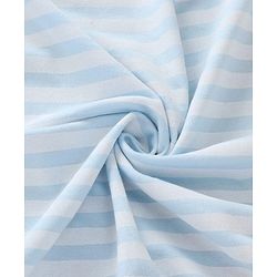 Babyhug Terry Knit Hooded Wrapper with Stripes & Lion Print L 76 x B 76 cm - Light Blue
