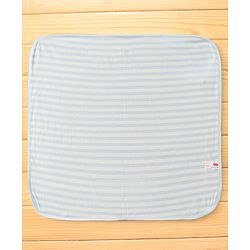 Babyhug Cotton Knit Hooded Wrapper with Tiger Print L 76 x B 76 cm - Light Blue