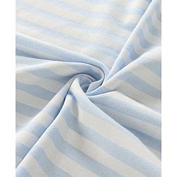 Babyhug Cotton Knit Hooded Wrapper with Tiger Print L 76 x B 76 cm - Light Blue
