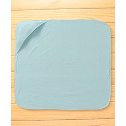 Babyhug Terry Knit Solid Hooded Towel Wrapper L 76 x B 76 cm - Light Blue