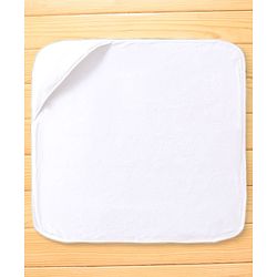 Babyhug Cotton Knit Solid Hooded Wrapper L 76 x B 76 cm - White