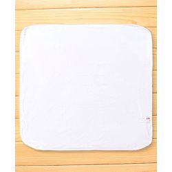Babyhug Cotton Knit Solid Hooded Wrapper L 76 x B 76 cm - White