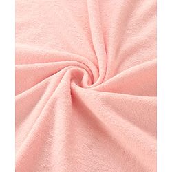 Babyhug Cotton Knit Solid Hooded Wrapper L 76 x B 76 cm - Light Pink